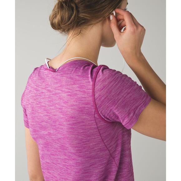 LULULEMON Women's What The Sport Tee In Heathered Regal Plum - Picture 6 of 10